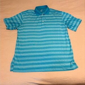 George Men's Aqua Striped Polo Shirt